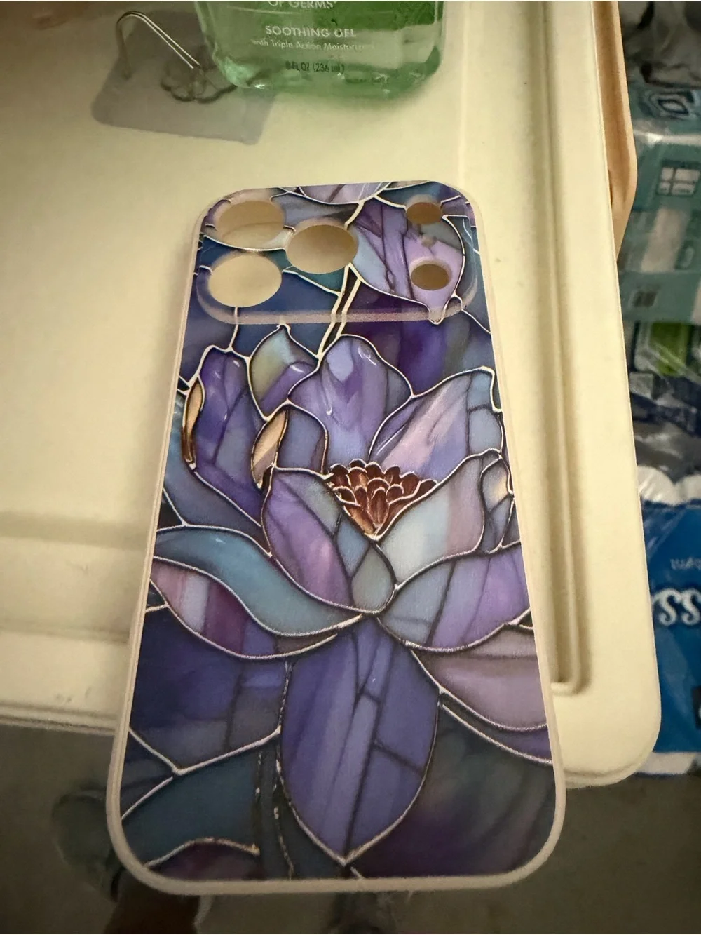 Purple Stained Glass Floral Phone Case